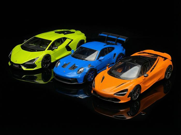 Pre-order scale model cars — Lamborghini, Porsche GT3 RS, McLaren