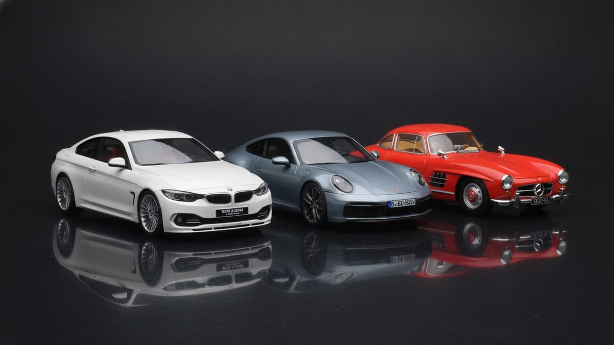 Колекционерски модел Porsche в мащаб 1:18 на чист студиен фон &mdash; оферта на Models118 за първа поръчка