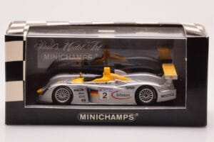 Audi R8 Infineon #2 L. Aiello / R. Capello / Pescatori 2nd Place 24 Hours of Le Mans 2001 Minichamps 1:43 400011202 Метал — снимка 4 от 4