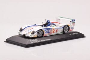 Audi R8 #2 E. Pirro / F. Biela / A. McNish 12 Hours of Sebring 2nd Place 2005 Minichamps 1:43 400051302 Метал — снимка 2 от 4