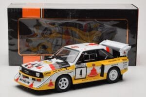 Audi Sport Quattro S1 E2 #4 S. Blomqvist / B. Cederberg Rally 1000 Lakes 1985 IXO 1:18 18RMC161A Метал — снимка 6 от 6