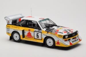 Audi Sport Quattro S1 E2 #6 H. Mikkola / A. Hertz Rally 1000 Lakes 1985 IXO 1:18 18RMC161B Метал — снимка 4 от 6