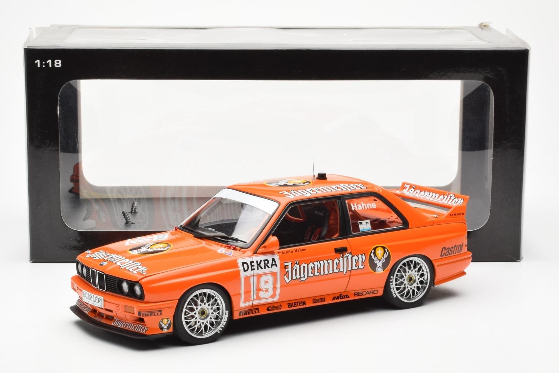 BMW M3 E30 #19 A. Hahne Jägermeister DTM 1992 AUTOart 1:18 89248 Метал — снимка 8 от 8