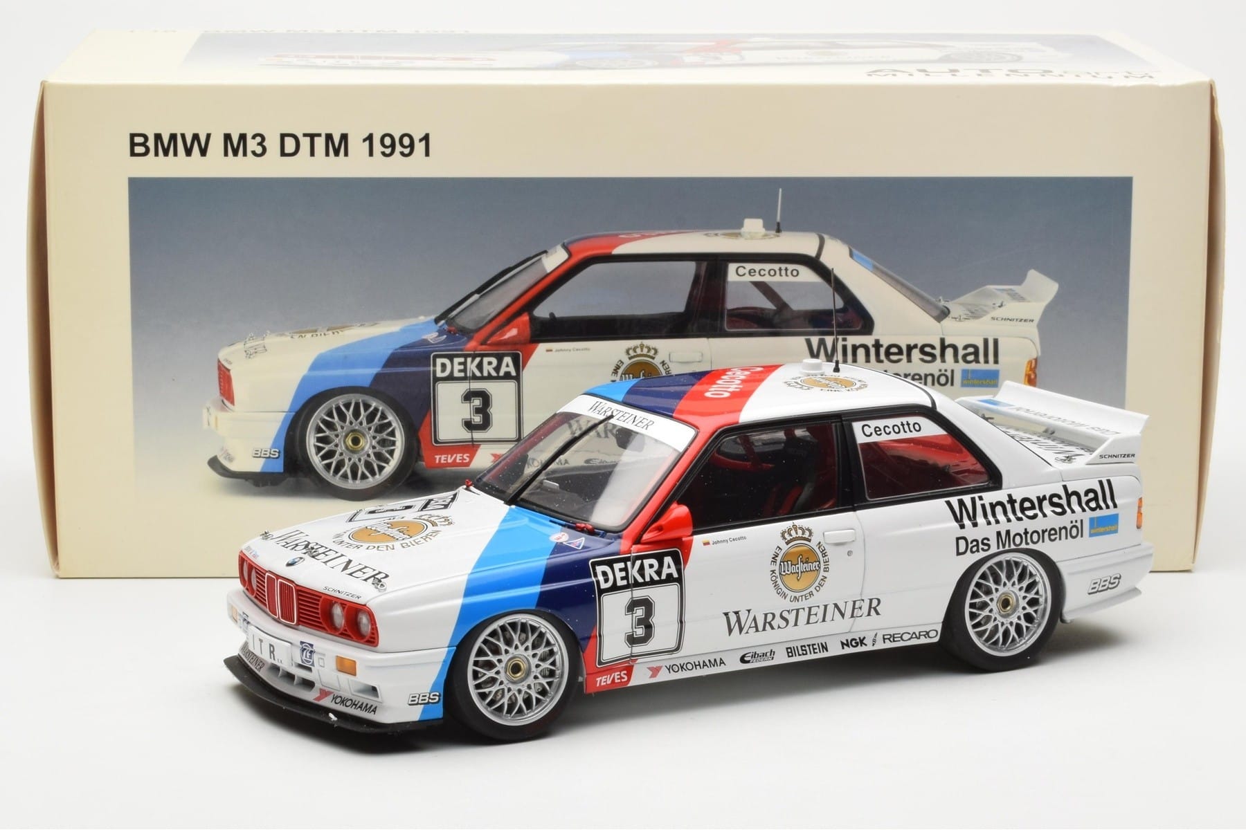 BMW M3 E30 #3 J. Cecotto Warsteiner DTM 1991 AUTOart 1:18 89145 Метал — снимка 8 от 8