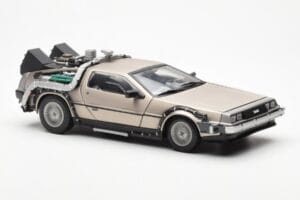 DeLorean DMC-12 Time Machine Back to the Future Сребрист Sun Star 1:18 2711 Метал — снимка 6 от 8