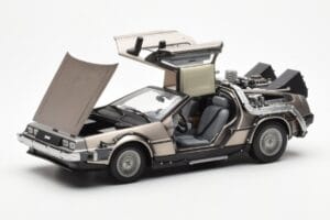 DeLorean DMC-12 Time Machine Back to the Future Сребрист Sun Star 1:18 2711 Метал — снимка 8 от 8