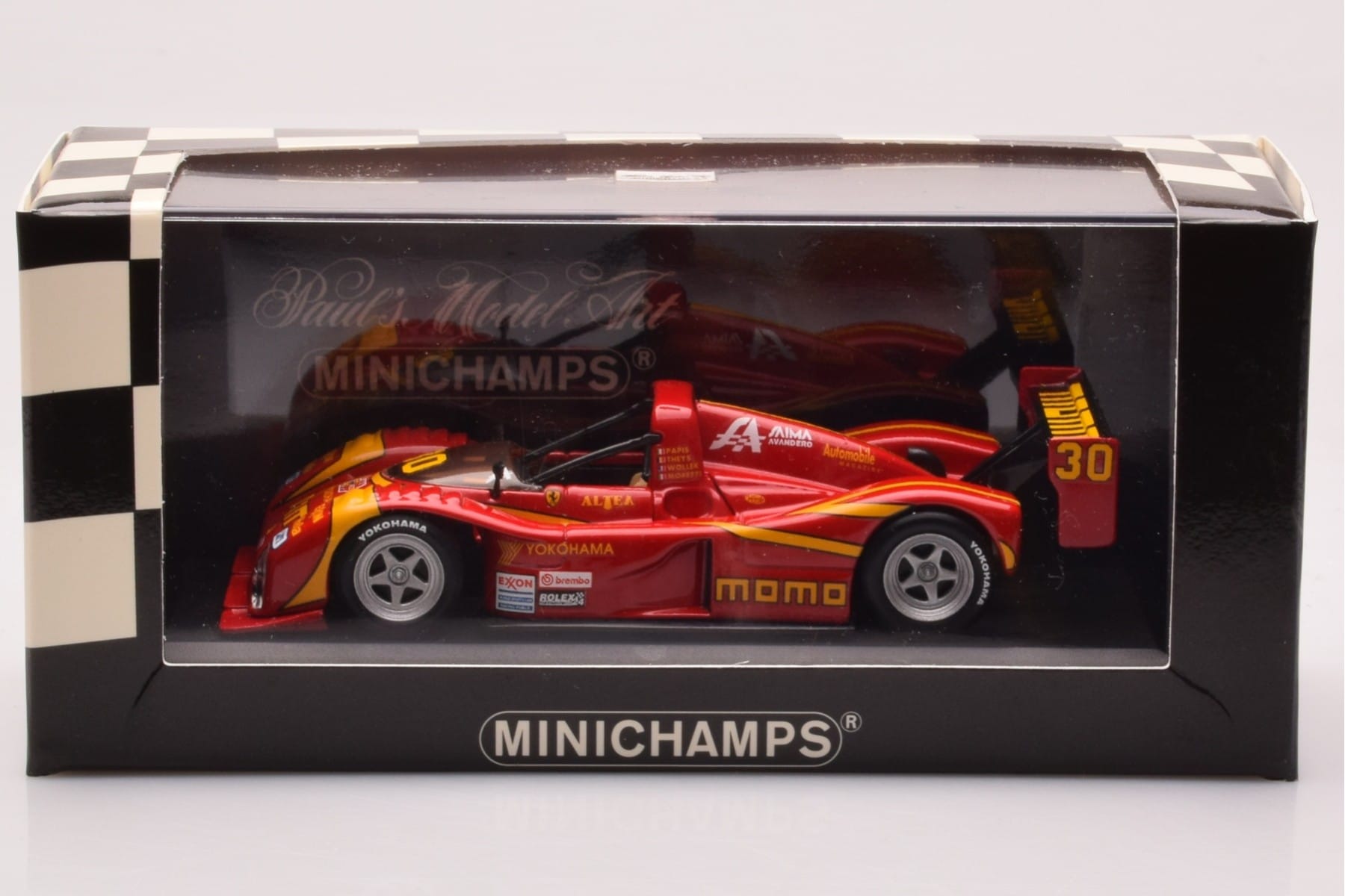 Ferrari 333 SP #30 MOMO M. Papis / D. Theys / B. Wollek Daytona 24 Hours 2nd Place 1996 Minichamps 1:43 430967430 Метал — снимка 4 от 4
