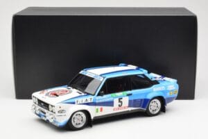Fiat 131 Abarth #5 Team Fiat Works Rally Portugal 1980 Kyosho 1:18 08376A Метал — снимка 8 от 8
