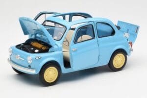 Fiat Nuova 500 Celeste Синьо Kyosho 1:18 08966LB Метал — снимка 2 от 8