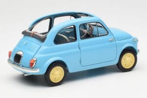 Fiat Nuova 500 Celeste Синьо Kyosho 1:18 08966LB Метал — снимка 3 от 8