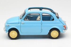 Fiat Nuova 500 Celeste Синьо Kyosho 1:18 08966LB Метал — снимка 4 от 8