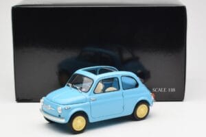 Fiat Nuova 500 Celeste Синьо Kyosho 1:18 08966LB Метал — снимка 8 от 8