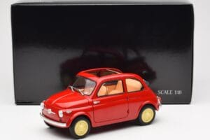 Fiat Nuova 500 Coral Червен Kyosho 1:18 08966R Метал — снимка 8 от 8