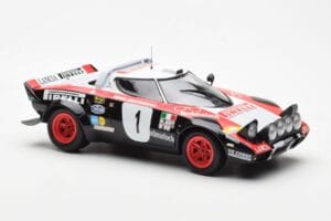 Lancia Stratos HF #1 Lancia Pirelli W. Rohrl / C. Geistdorfer Winners Dynabit Saarland Rallye 1978 Minichamps 1:18 155781701  — снимка 4 от 6