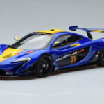 McLaren P1 GTR Синьо С Жълти Ивици AUTOart 1:18