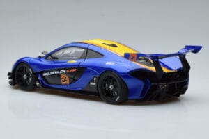 McLaren P1 GTR Синьо С Жълти Ивици AUTOart 1:18 81542 Композит — снимка 6 от 7