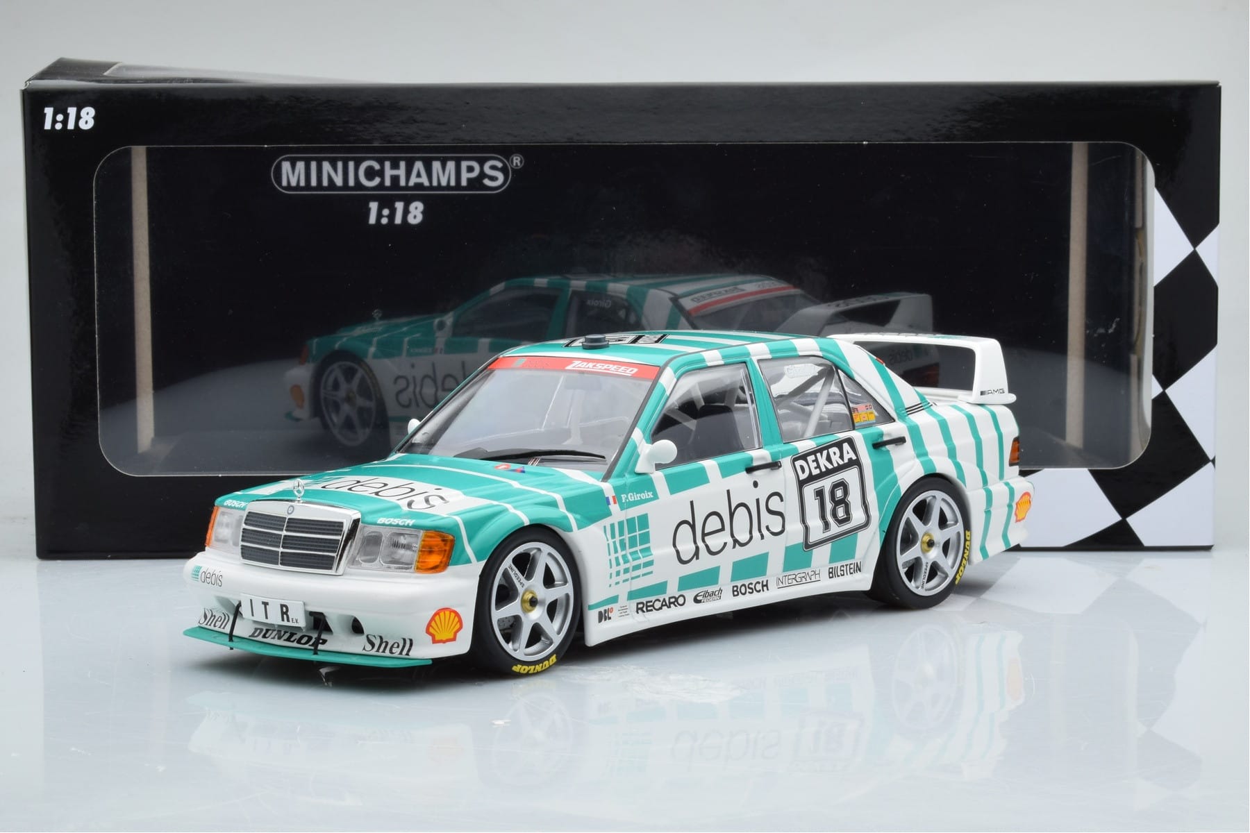 Mercedes 190E 2.5-16 W201 EVO 2 Debis #18 F. Giroix Team Zackspeed DTM 1991 Minichamps 1:18 155913618 Метал — снимка 6 от 6