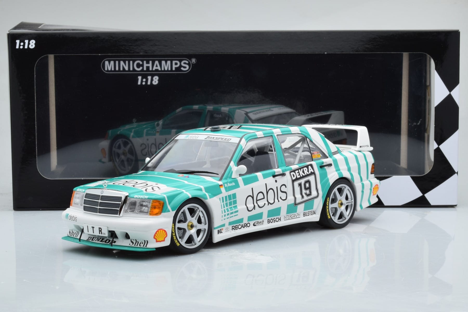 Mercedes 190E 2.5-16 W201 EVO 2 Debis #19 R. Asch Team Zackspeed DTM 1991 Minichamps 1:18 155913619 Метал — снимка 6 от 6