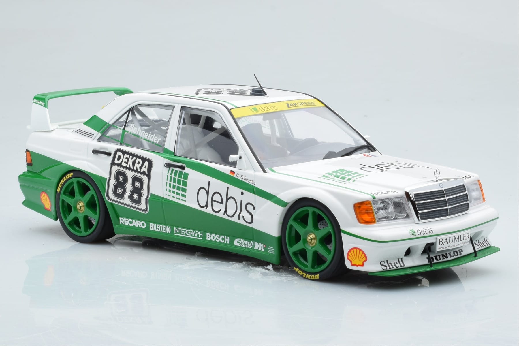 Mercedes 190E 2.5-16 W201 EVO 2 Debis #88 B. Schneider Team Zackspeed DTM 1991 Minichamps 1:18 155913688 Метал — снимка 4 от 6