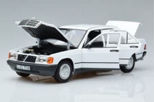 Mercedes 190 E W201 Бял Norev 1:18 183820 Метал — снимка 2 от 7