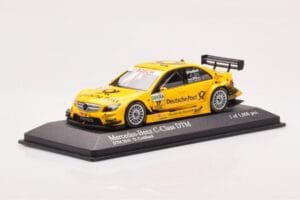 Mercedes C-Class W204 DTM Deutsche Post AMG Mercedes #17 D. Coulthard DTM 2010 Minichamps 1:43 400103817 Метал — снимка 2 от 4