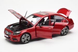 Mercedes C-Class W205 Червен Металик Asia Exclusive Norev 1:18 183835 Метал — снимка 2 от 8
