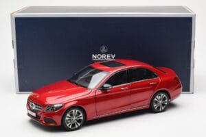 Mercedes C-Class W205 Червен Металик Asia Exclusive Norev 1:18 183835 Метал — снимка 8 от 8