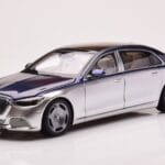 Mercedes Maybach S680 W223 Nautical Син Cirrus Сребрист Almost Real 1:18
