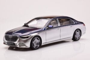 Mercedes Maybach S680 W223 Nautical Син Cirrus Сребрист Almost Real 1:18