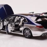 Mercedes Maybach S680 W223 Nautical Син Cirrus Сребрист Almost Real 1:18 - image 5 of 8