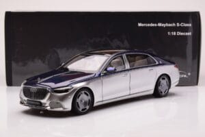 Mercedes Maybach S680 W223 Nautical Син Cirrus Сребрист Almost Real 1:18 820125 Метал — снимка 8 от 8