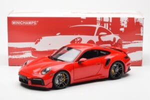 Porsche 911 992 Turbo S Sport Design Червен Minichamps 1:18 113069078 Метал — снимка 8 от 8