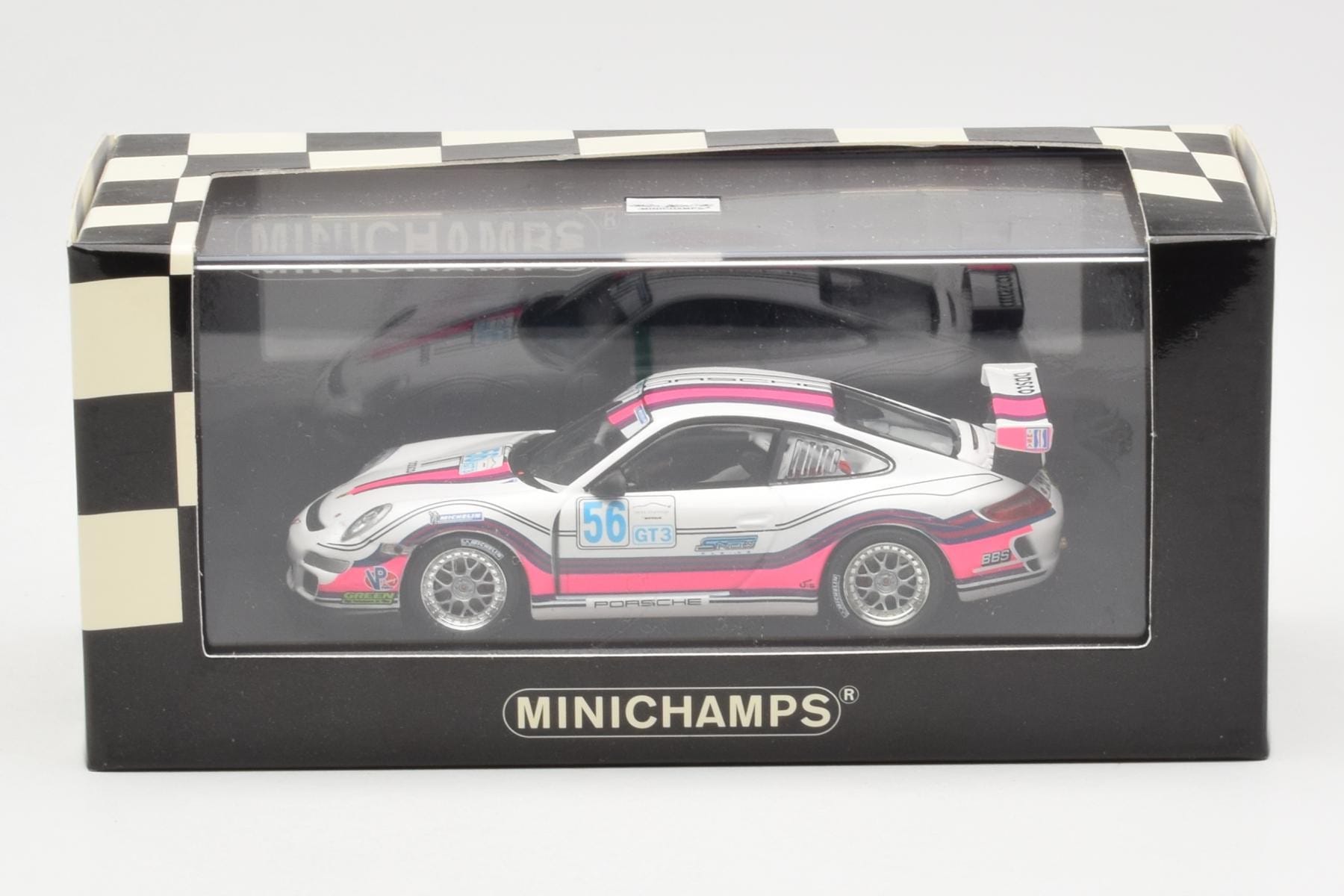 Porsche 911 997 GT3 Cup #56 M. Snow IMSA GT3 Challenge 2008 Minichamps 1:43 400086456 Метал — снимка 4 от 4