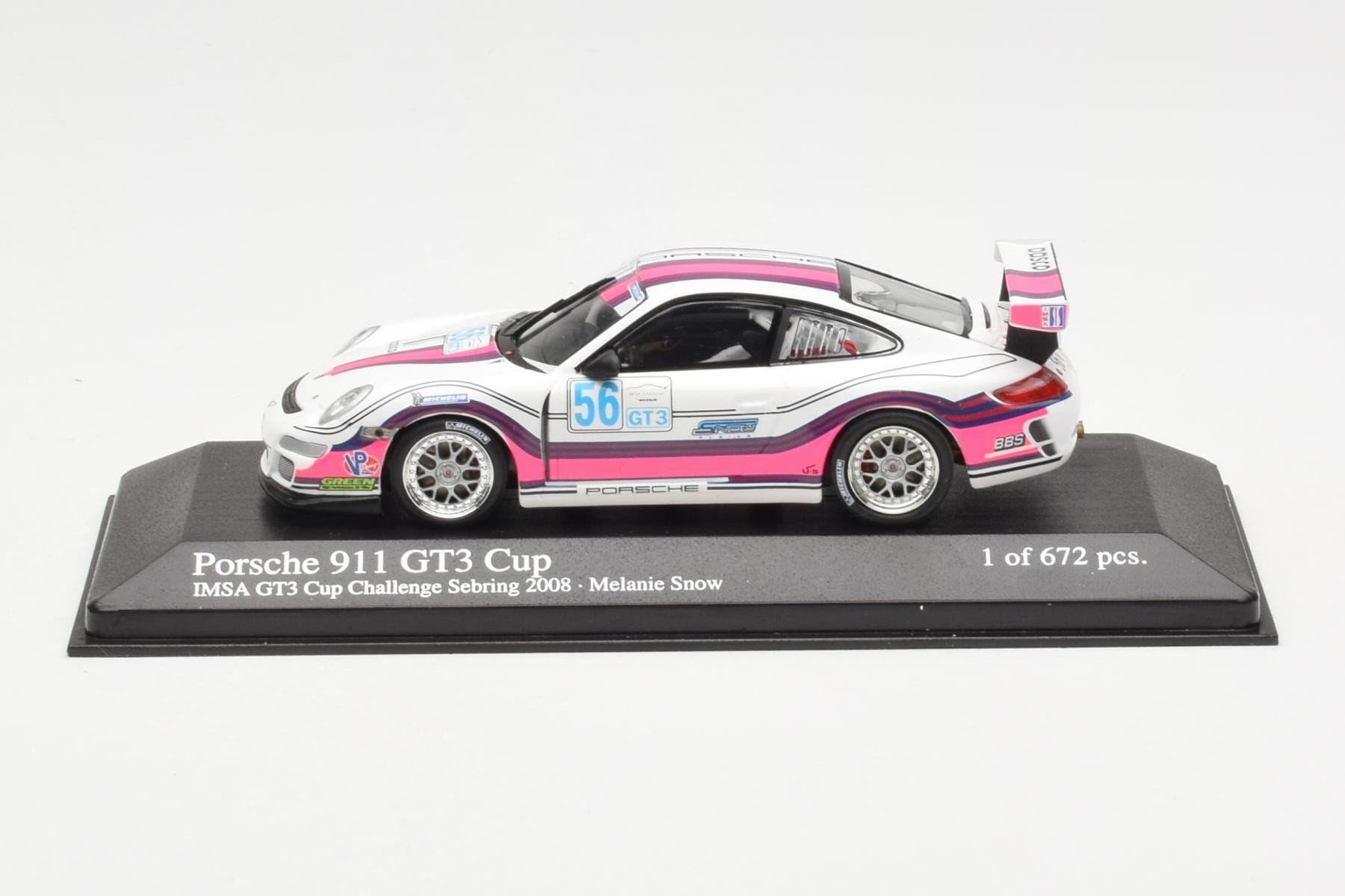 Porsche 911 997 GT3 Cup #56 M. Snow IMSA GT3 Challenge 2008 Minichamps 1:43 400086456 Метал