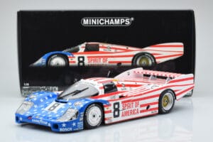 Porsche 956L Spirit of America #8 G. Follmer / J. Morton / K. Miller 24 Hours of Le Mans 1986 Minichamps 1:18 180866508 Метал — снимка 8 от 8