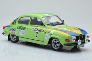 Saab 96 V4 #2 S. Blomqvist / H. Sylvan Rally Sweden 1976 IXO 1:18 18RMC085B Метал — снимка 4 от 6