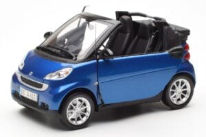 Smart Fortwo 451 Cabrio Синьо & Черно Minichamps 1:18 150036330 Метал — снимка 2 от 8