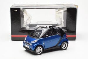 Smart Fortwo 451 Cabrio Синьо & Черно Minichamps 1:18 150036330 Метал — снимка 8 от 8