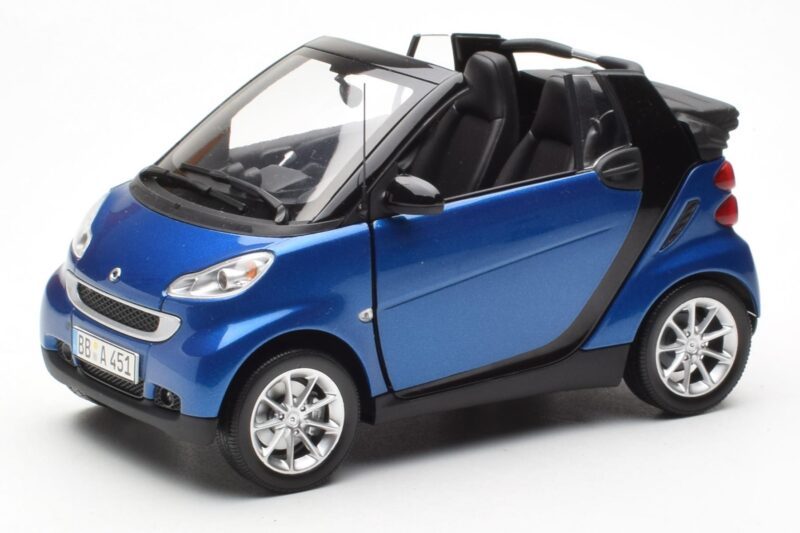 Smart Fortwo 451 Cabrio Синьо & Черно Minichamps 1:18