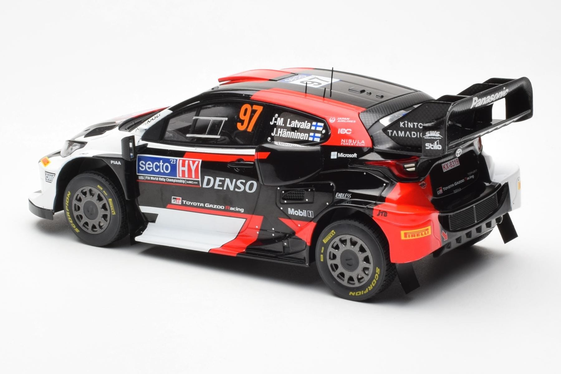 Toyota GR Yaris Rally1 #97 J-M. Latvala / J. Hanninen Rally Finland 2023 IXO 1:18 18RMC174B Метал — снимка 5 от 6