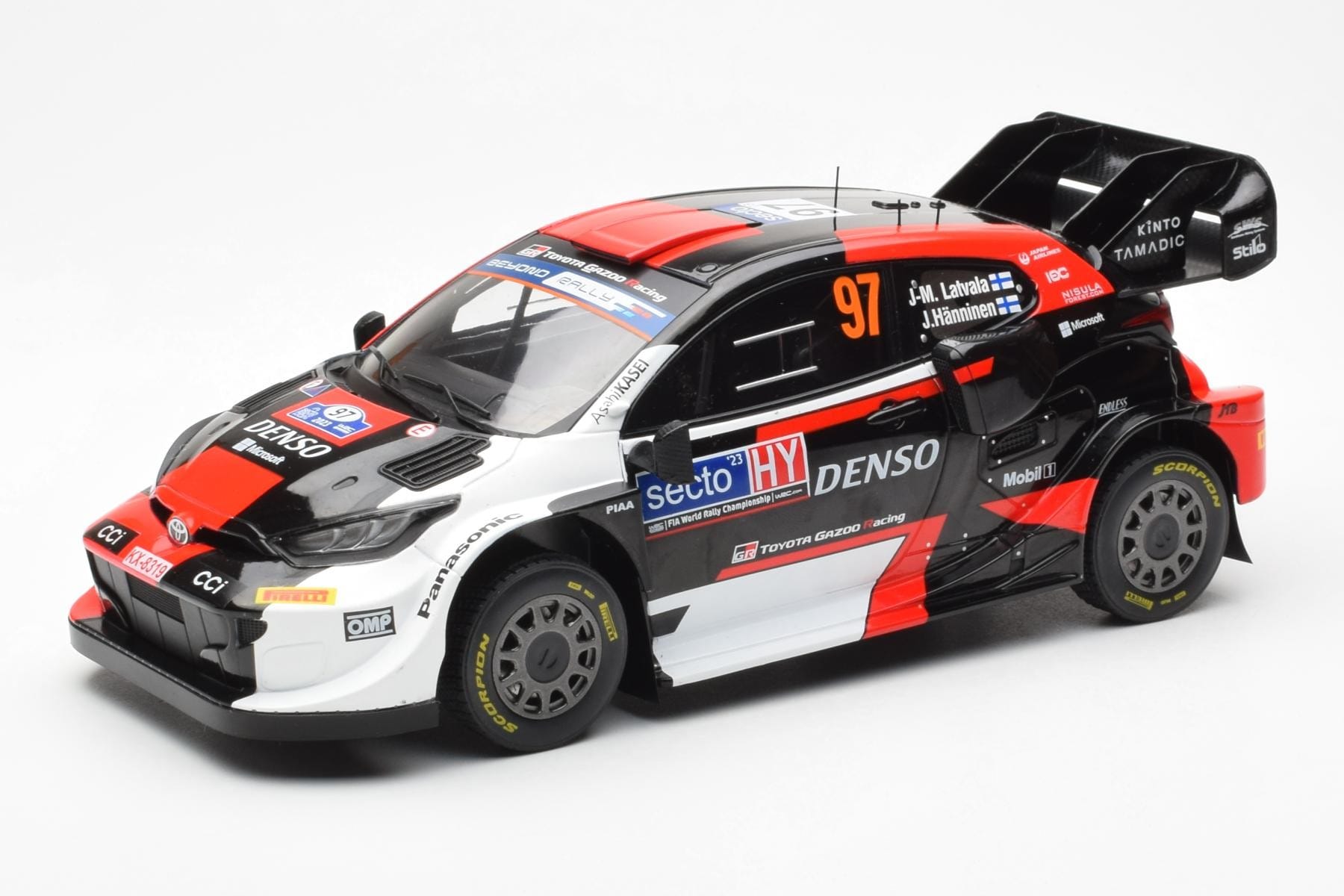 Toyota GR Yaris Rally1 #97 J-M. Latvala / J. Hanninen Rally Finland 2023 IXO 1:18 18RMC174B Метал