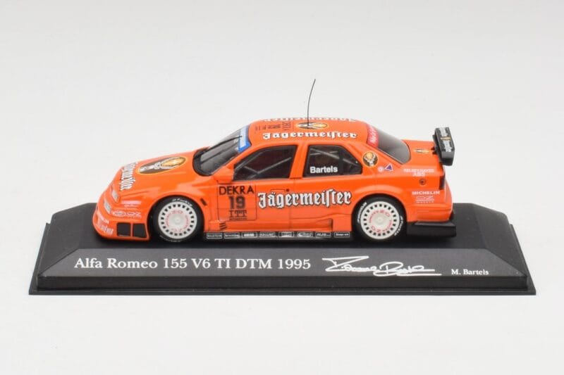 Alfa Romeo 155 V6 TI #19 Jagermeister M. Bartels DTM 1995 Minichamps 1:43 Alfa Romeo 155 V6 TI #19 Jagermeister M. Bartels DTM 1995 Minichamps 1:43 430950219 Метал