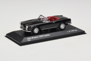 Alfa Romeo 2600 Spider Черен Minichamps 1:43 400120630 Метал — снимка 2 от 4