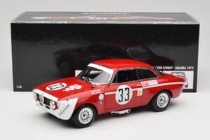 Alfa Romeo GTA 1300 Junior #33 T. Hezemans / G. van Lennep Hezemans Jarama 1972 Minichamps 1:18 100721233 Метал — снимка 8 от 8