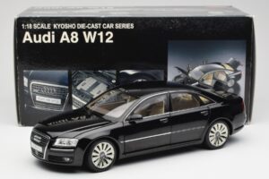 Audi A8 D3 W12 Черен Kyosho 1:18 09212BK Метал — снимка 8 от 8