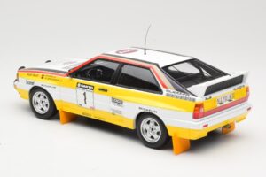 Audi Quattro A2 Audi Sport #1 W. Röhrl / C. Geistdörfer DNF Sanyo Rally of New Zealand 1984 Minichamps 1:18 155841101 Метал — снимка 5 от 6