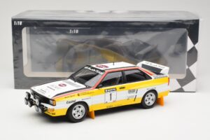 Audi Quattro A2 Audi Sport #1 W. Röhrl / C. Geistdörfer DNF Sanyo Rally of New Zealand 1984 Minichamps 1:18 155841101 Метал — снимка 6 от 6
