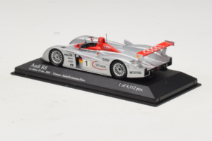 Audi R8 LMP #1 F. Biela / E. Pirro / T. Kristensen 24 Hours of Le Mans Winner 2001 Minichamps 1:43 400011201 Метал — снимка 3 от 4