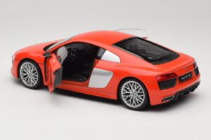 Audi R8 V10 Червен Welly 1:18 18052W Метал — снимка 5 от 8