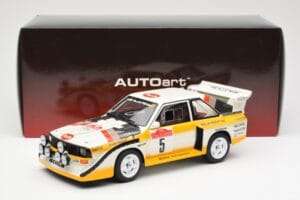 Audi Sport Quattro S1 #5 W. Rohrl / C. Geistdorfer Rally Sanremo Winner 1985 AUTOart 1:18 88503 Композит — снимка 8 от 8
